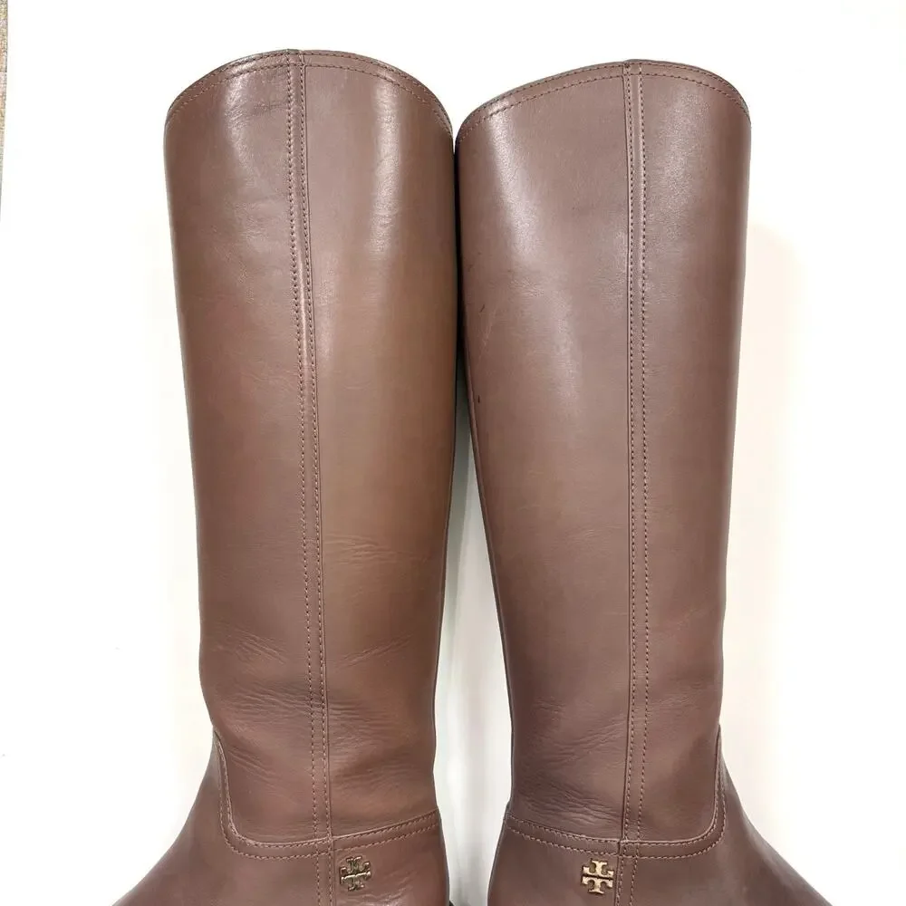 Tory Burch Fulton 55MM Boots Silky Leather in Topo Brown